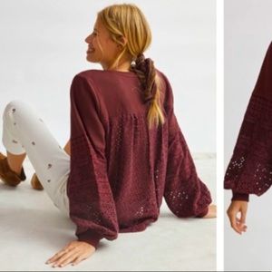 Anthropologie NWT Eyelet Sweatshirt Size XS. ***Coming soon***